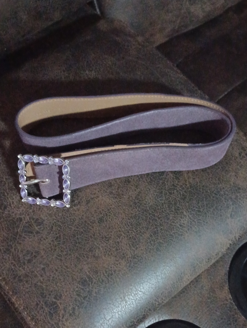 $4 Add-on Purple Faux-Suede Belt - Size S/M